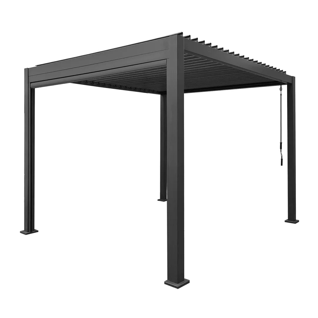 Aluminiowa Pergola Ogrodowa Premium 4x3 m z Ruchomym Dachem – Antracytowa