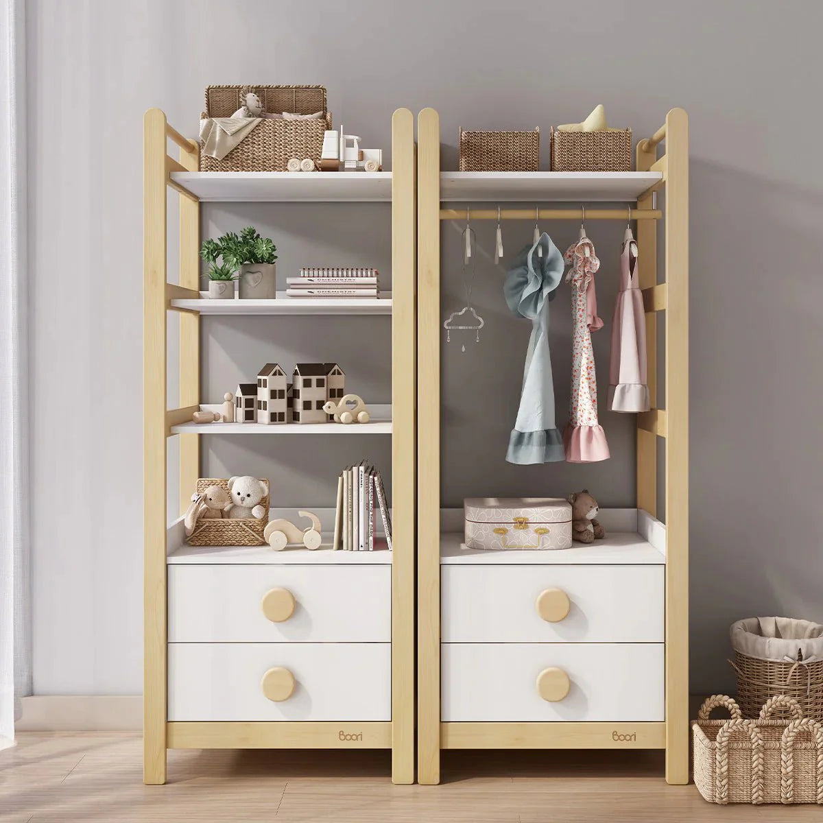 Boori Tidy Wielofunkcyjny Regał i Szafa 2w1