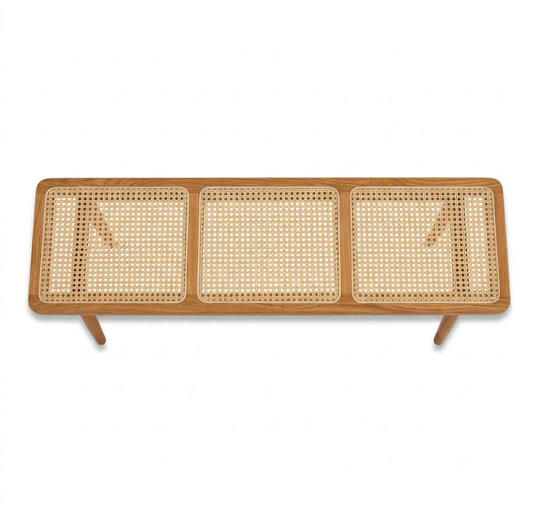 Ławka RATTA — skandynawski styl, 120 cm