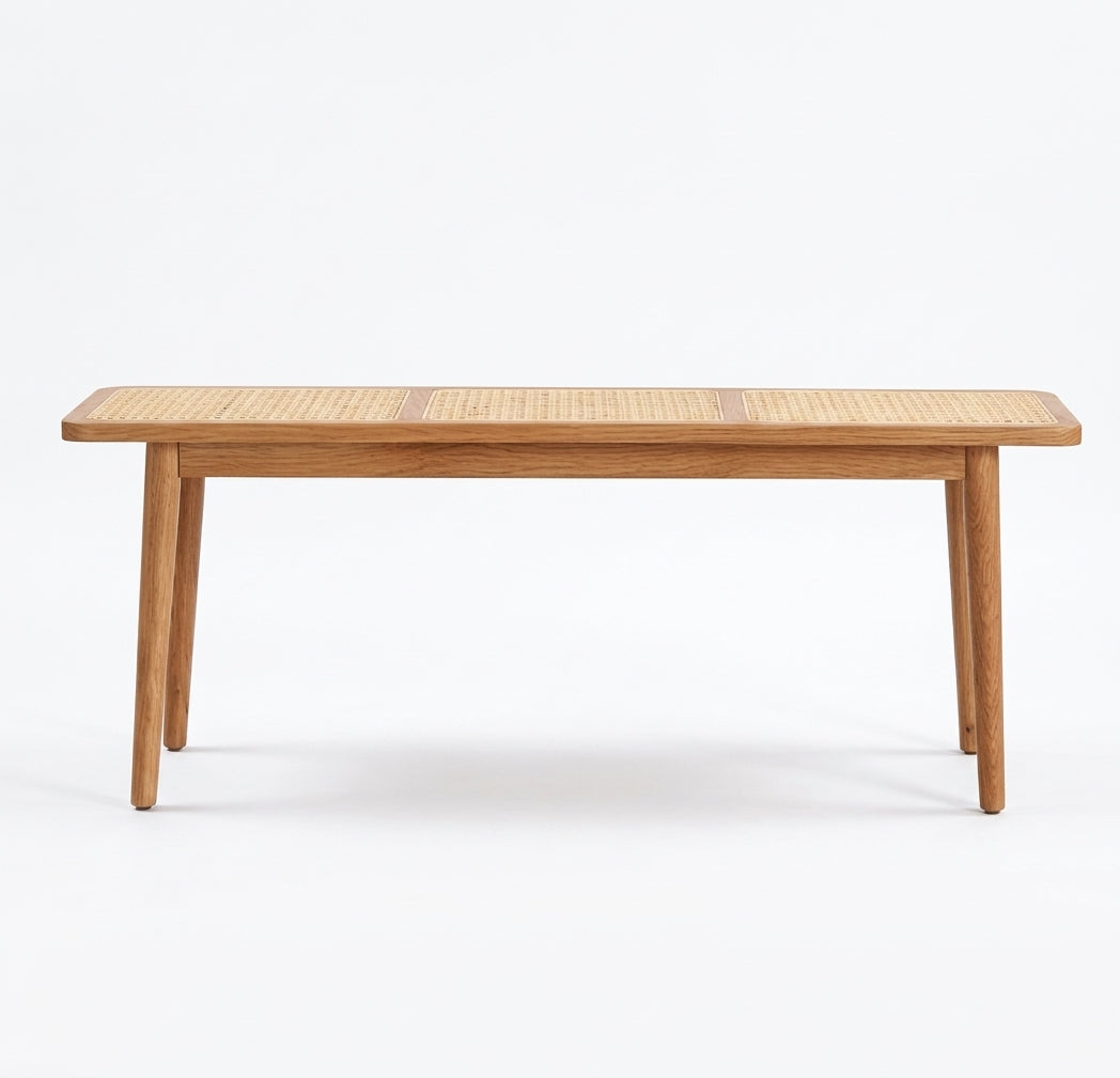 Ławka RATTA — skandynawski styl, 120 cm