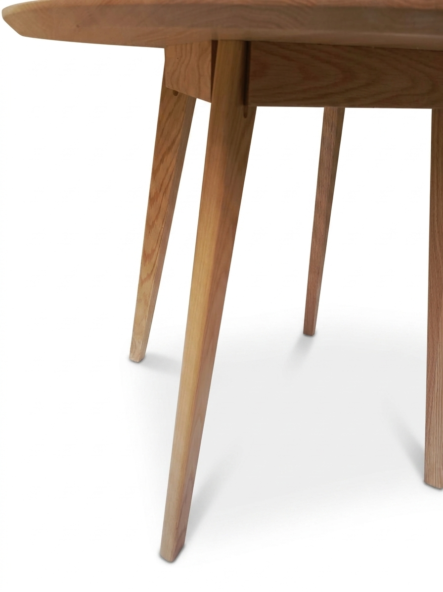 Mały Okrągły Stół do Jadalni 80 cm Lite Drewno Dębowe | Skandynawski