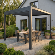 Aluminiowa Pergola Ogrodowa Premium 4x3 m z Ruchomym Dachem – Antracytowa