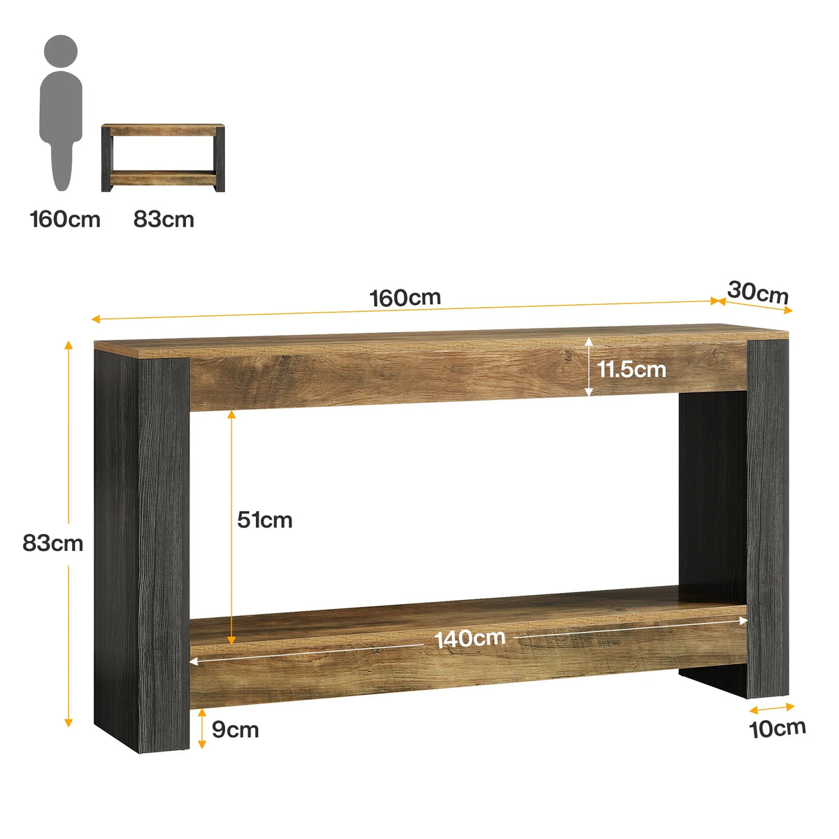 Konsola 160 cm w stylu landhaus