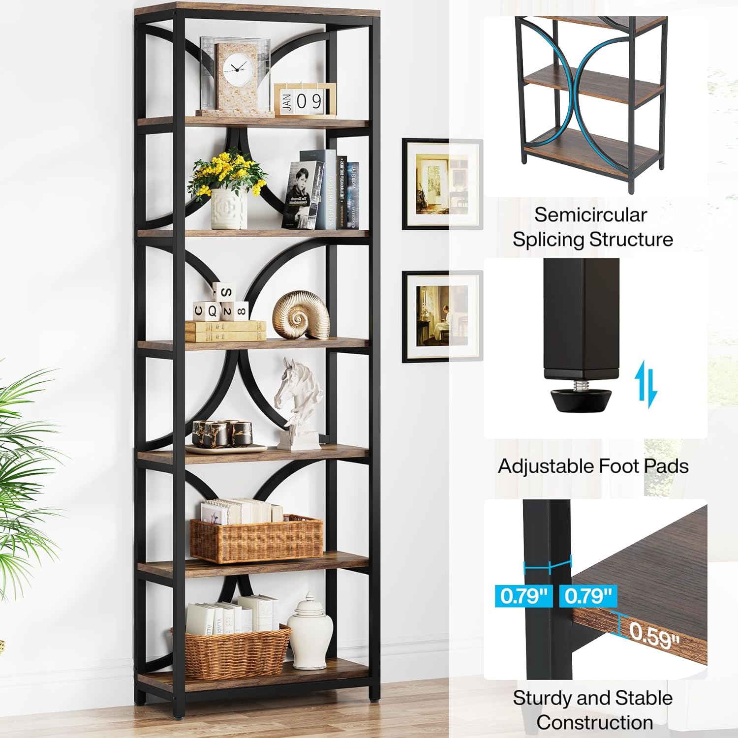 Industrialny regał biblioteczny 200 cm