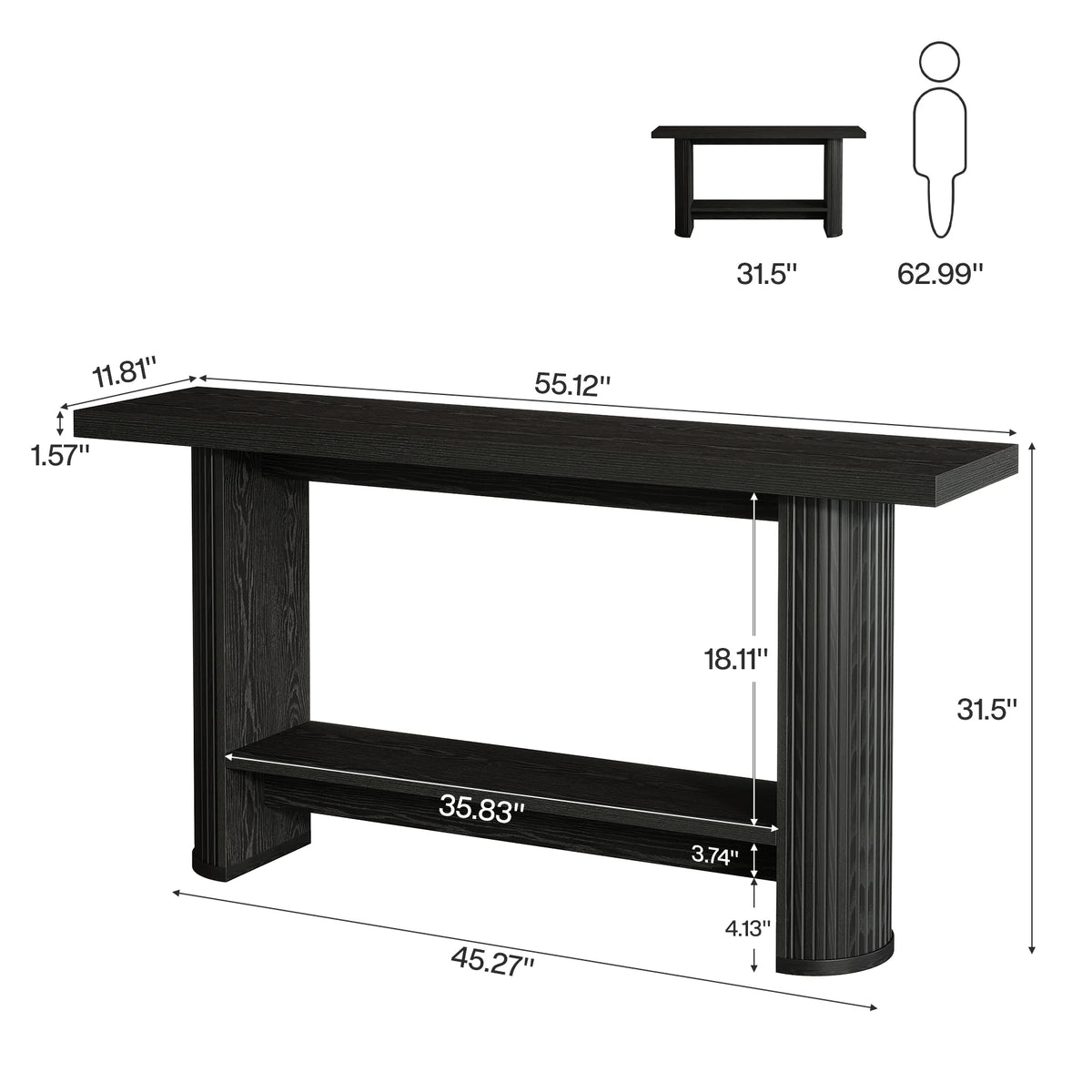 Stolik konsolowy 140 cm - wąski stół do przedpokoju