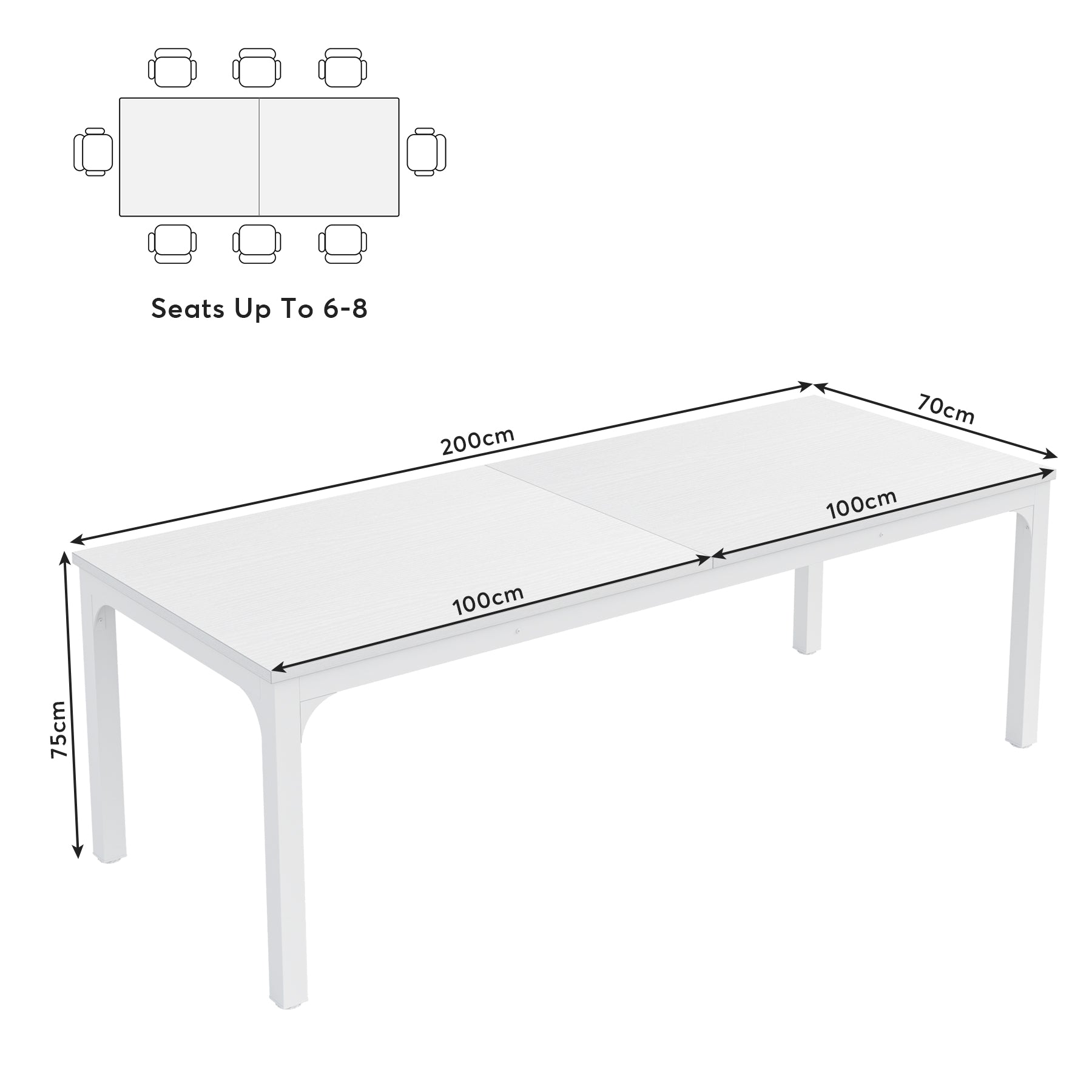 Podwójne biurko komputerowe dla 2 osób - 200 cm
