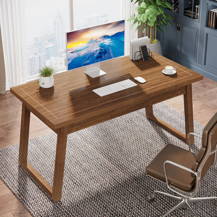 Biurko komputerowe 140 cm Mid-Century Modern ze szufladą
