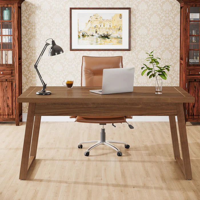 Biurko komputerowe 140 cm Mid-Century Modern ze szufladą