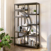 Regał piętrowy 175 cm z 9 półkami - geometryczny design