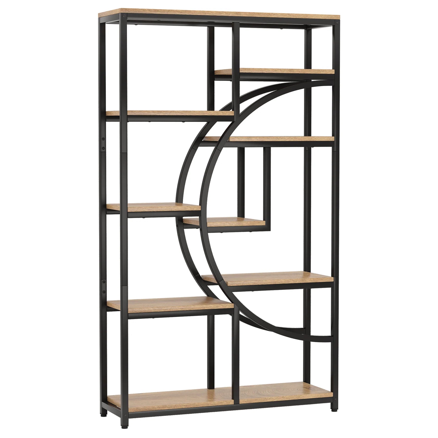 Regał piętrowy 175 cm z 9 półkami - geometryczny design