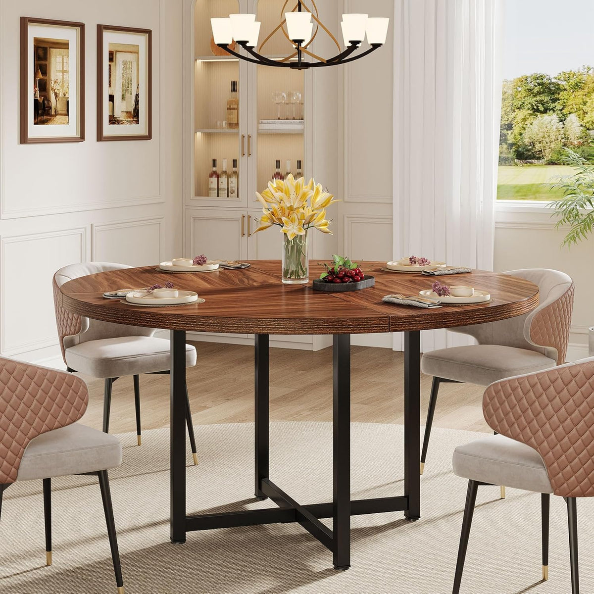 Okrągły stół jadalny 120 cm - Industrial
