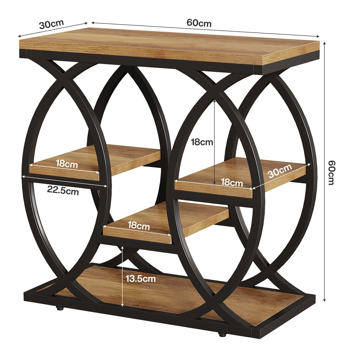 Stolik kawowy z 4 półkami 60cm
