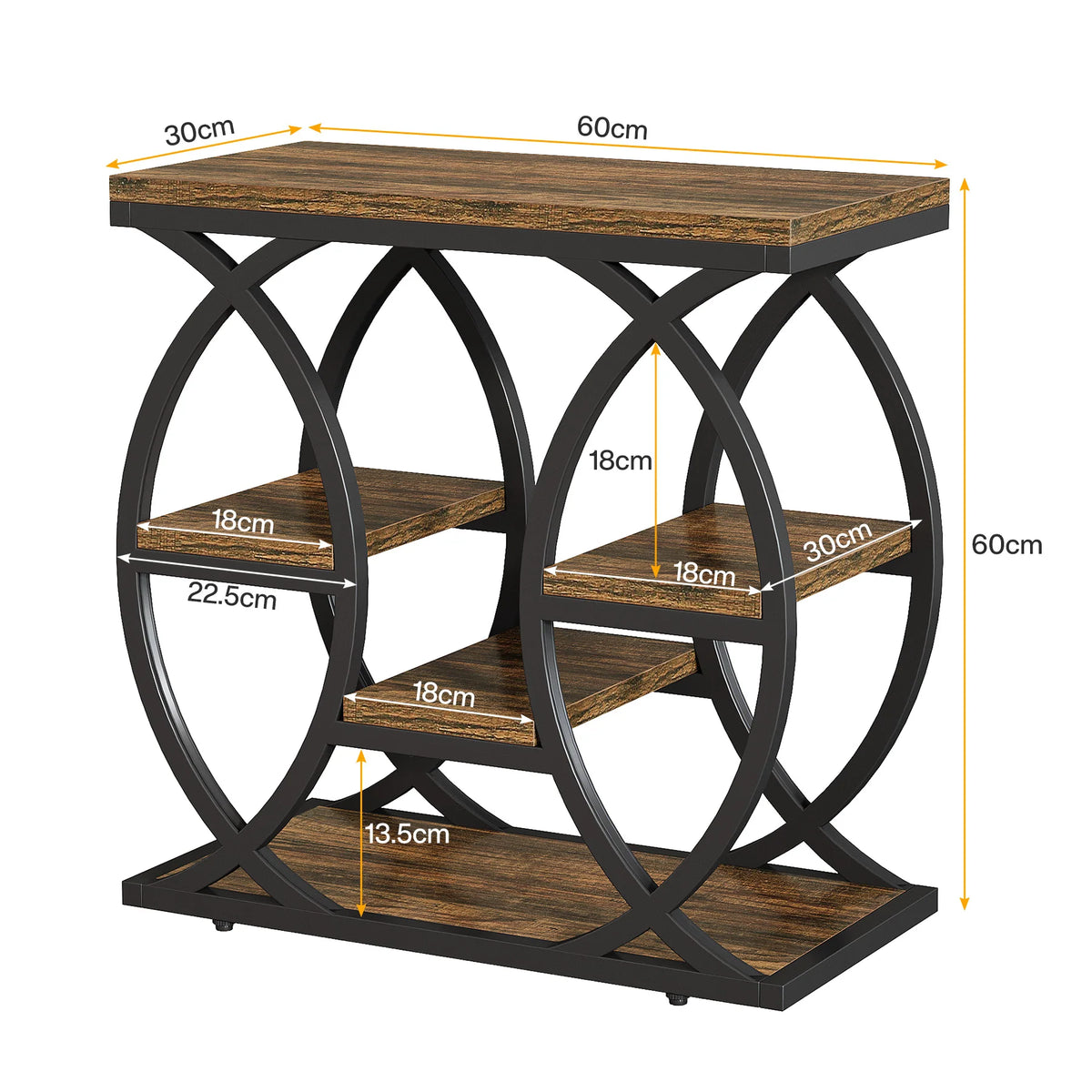 Stolik kawowy z 4 półkami 60cm