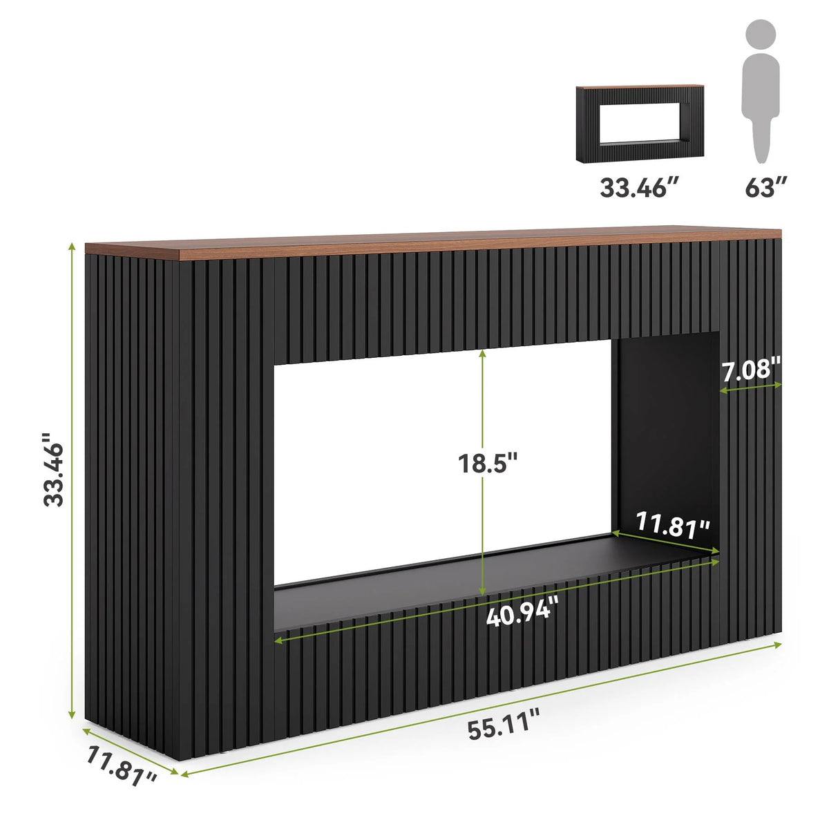 Stół konsolowy 140 cm drewniany z półką
