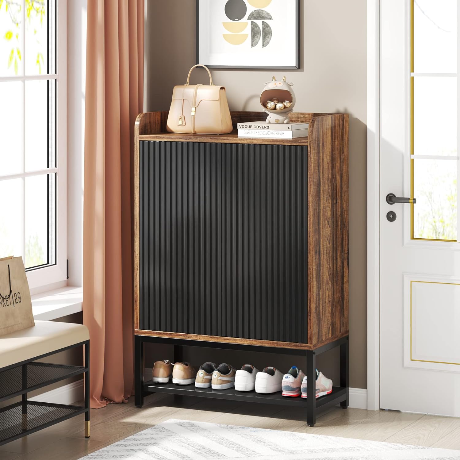 5-poziomowa szafka na buty z drzwiami