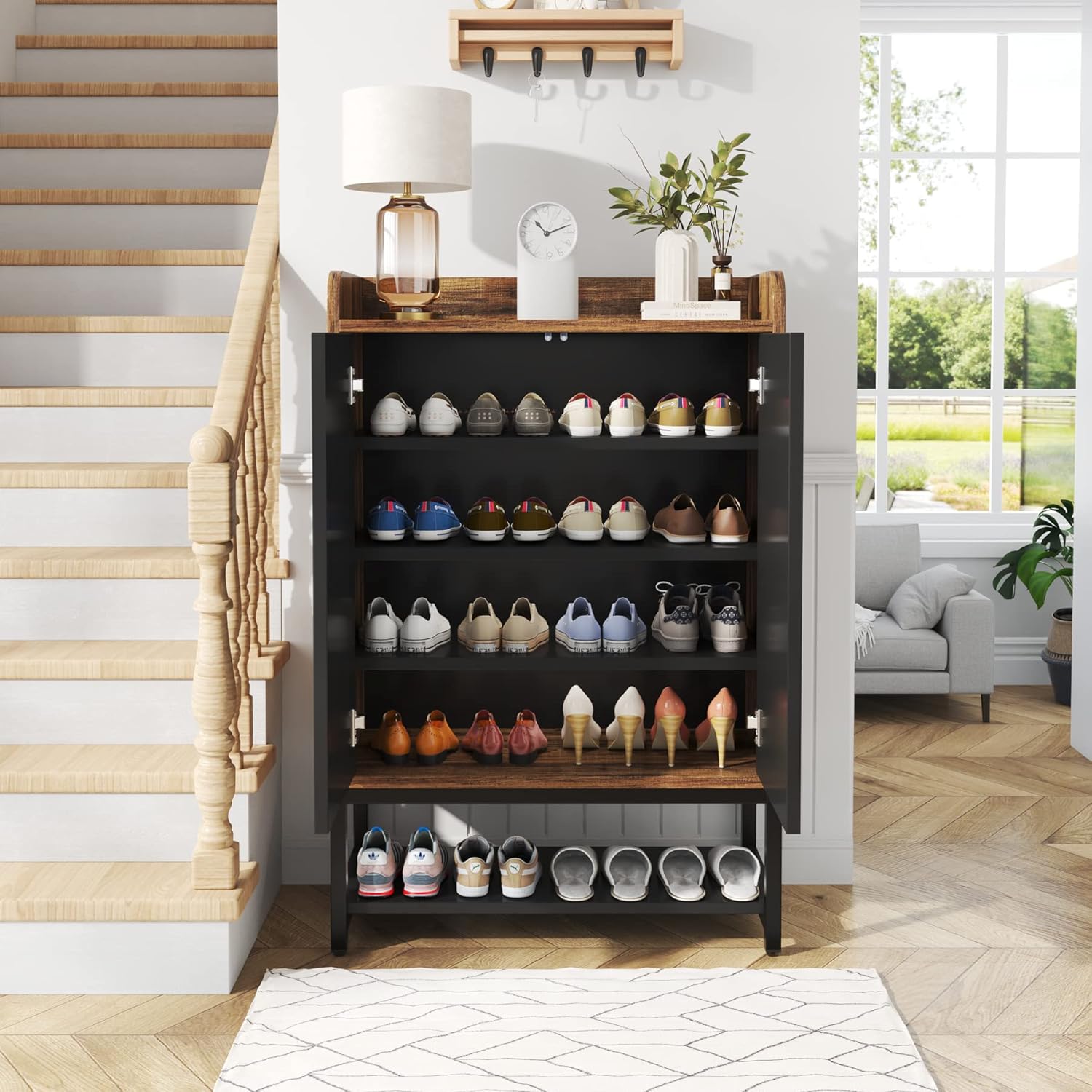 5-poziomowa szafka na buty z drzwiami
