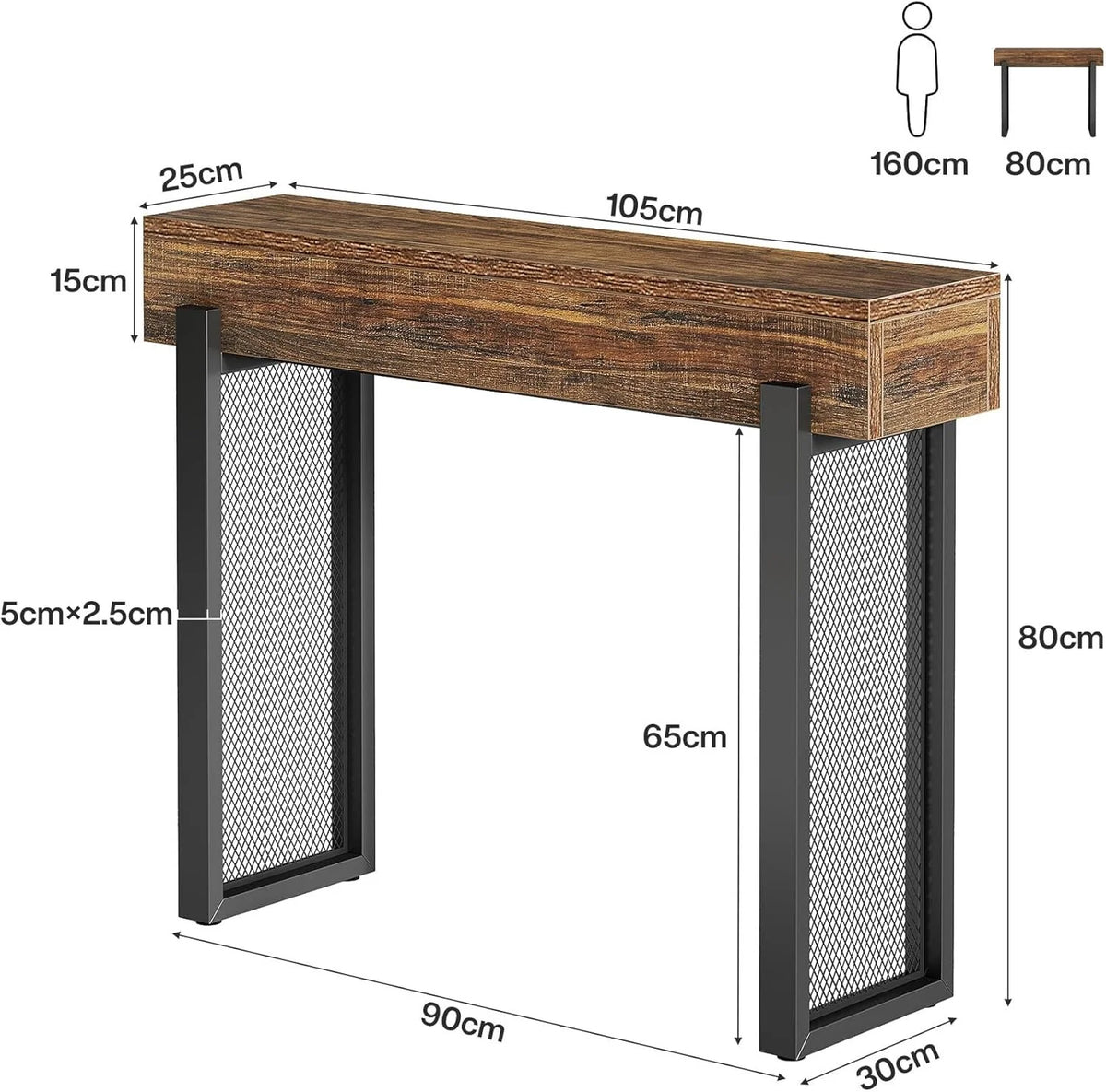 Stolik konsolowy 105 cm z przechowywaniem