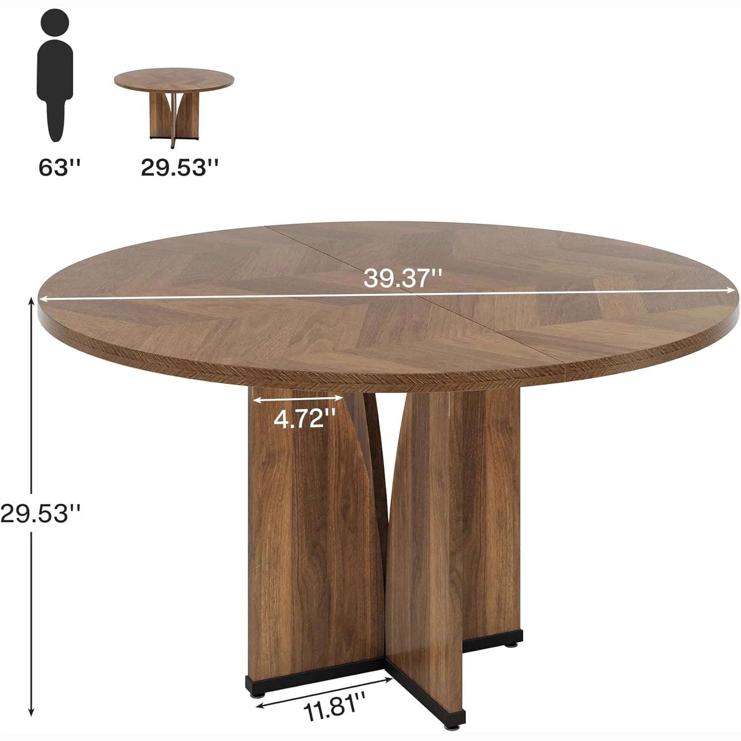Okrągły stół jadalniany 100 cm w stylu rustykalnym