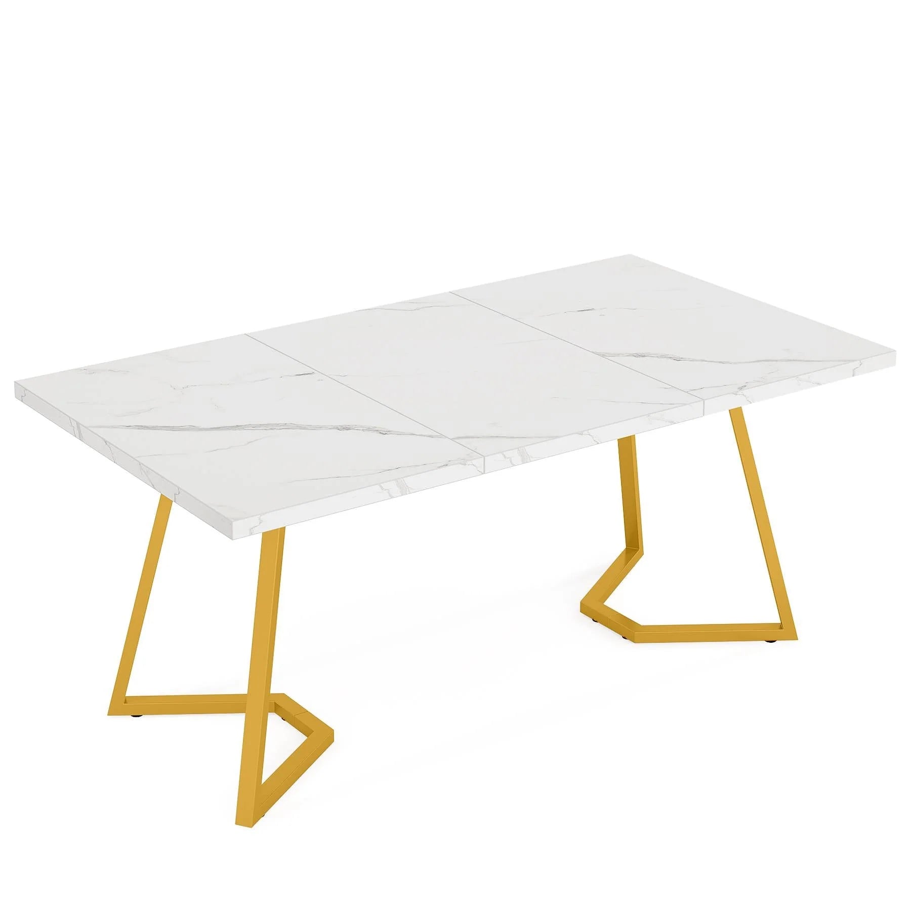Nowoczesne biurko 140 cm biały/złoto
