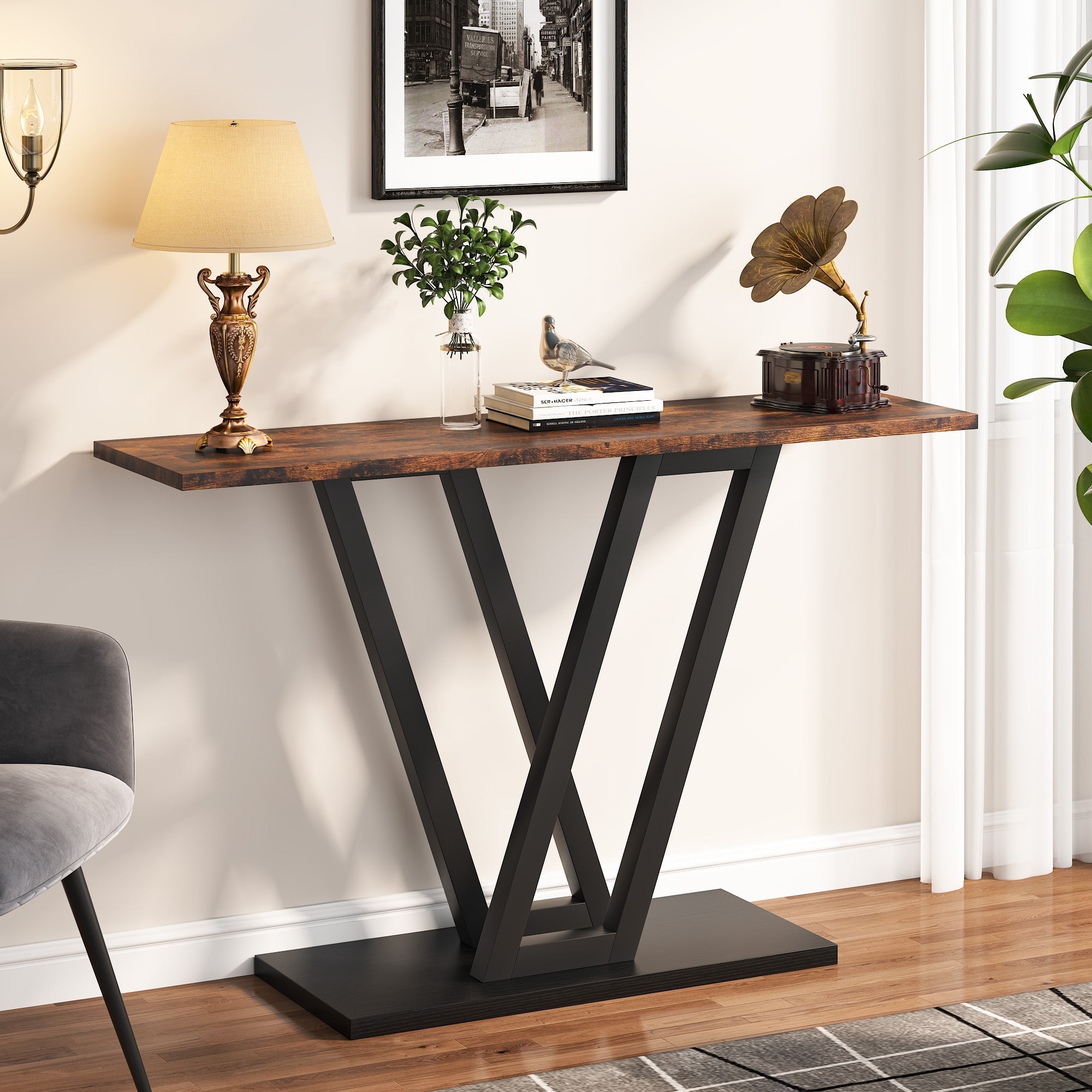 Stolik konsolowy w stylu industrialnym