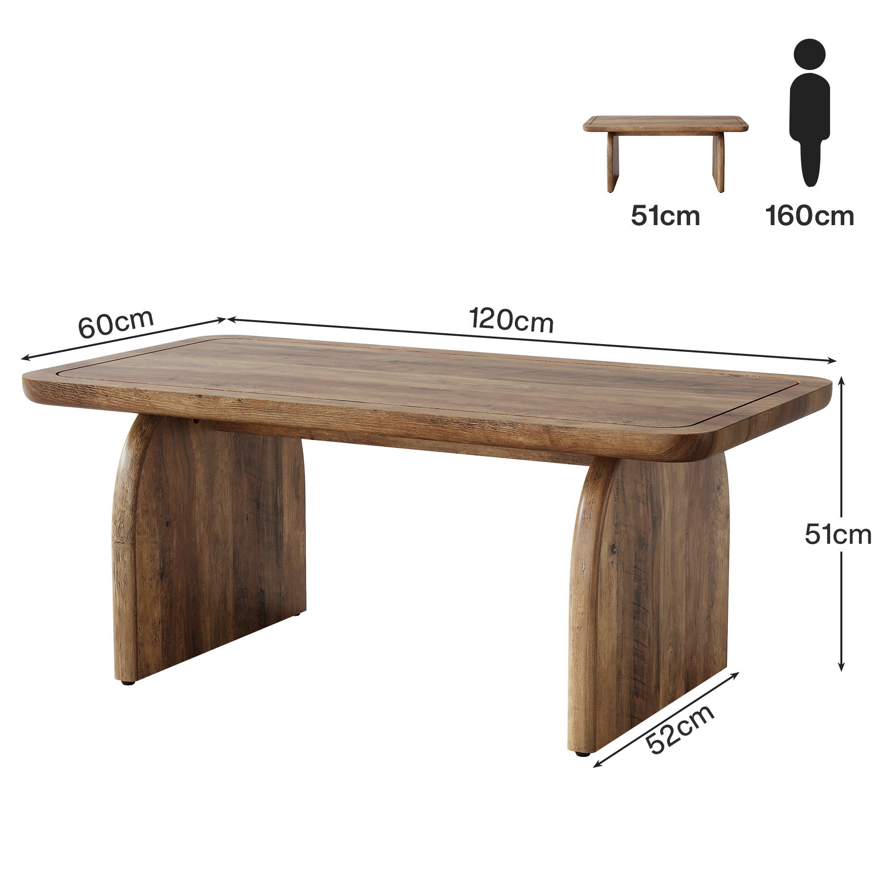 Rustykalny stolik kawowy 120 cm