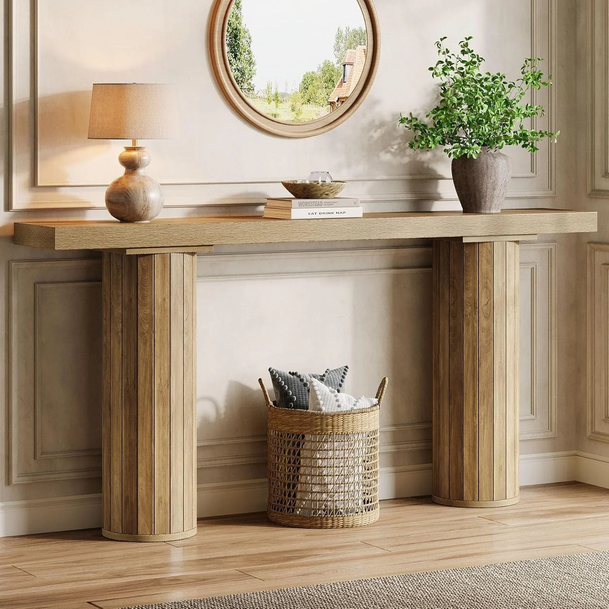 Stolik konsolowy 160 cm w stylu wiejskim