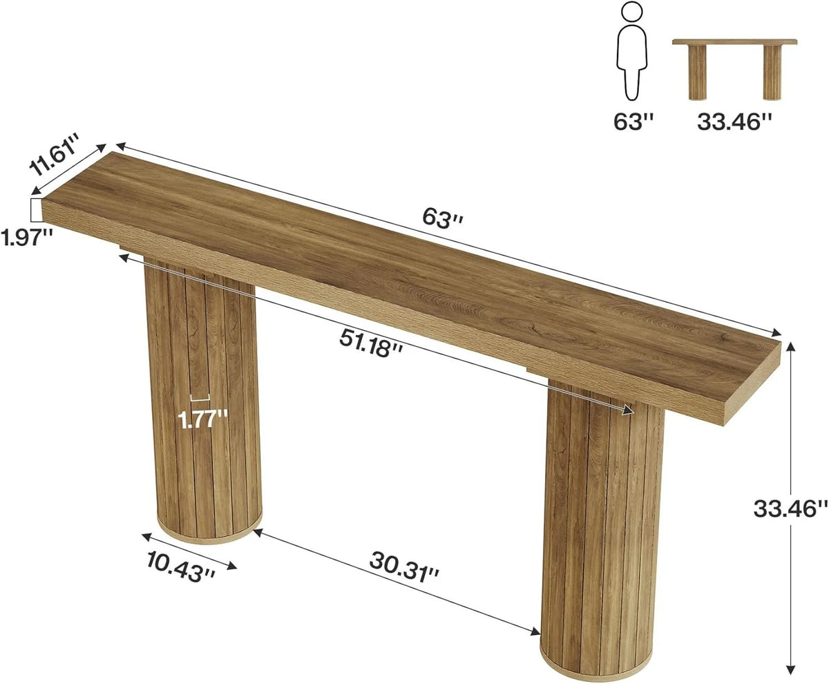 Stolik konsolowy 160 cm w stylu wiejskim