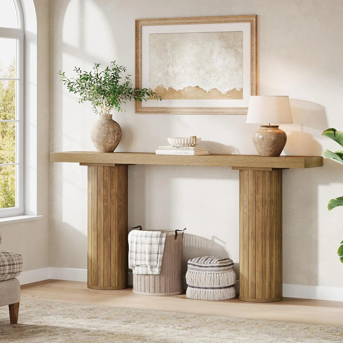 Stolik konsolowy 160 cm w stylu wiejskim