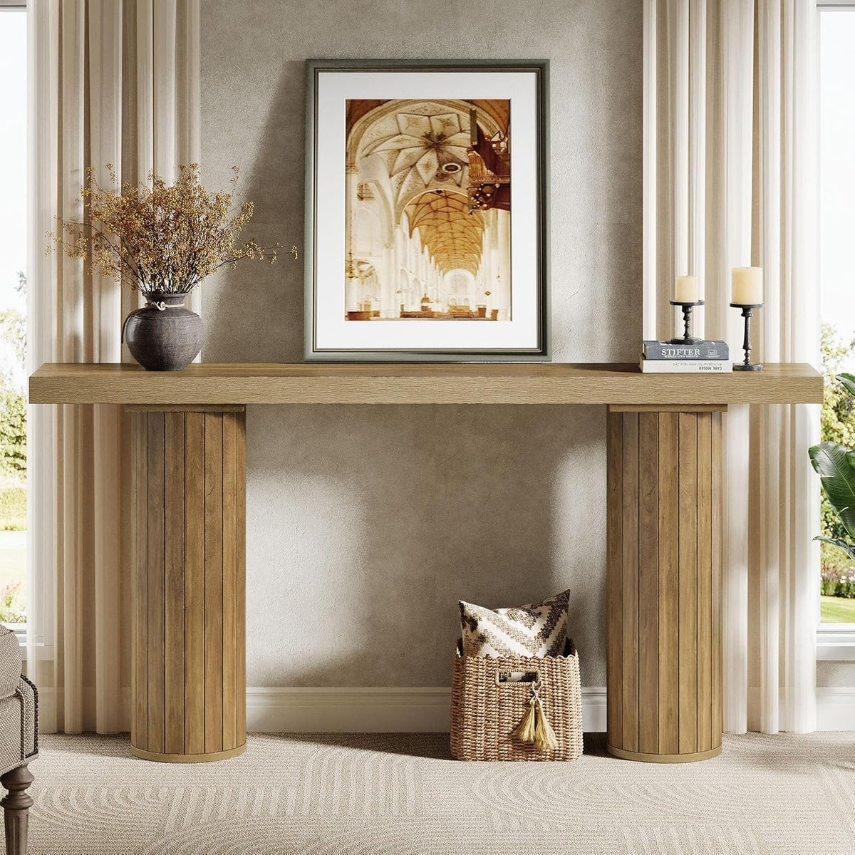 Stolik konsolowy 160 cm w stylu wiejskim