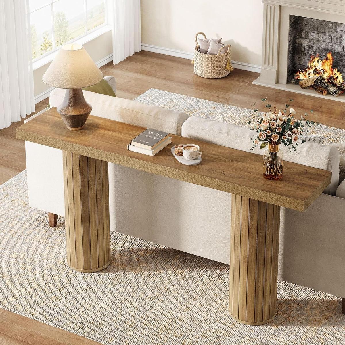 Stolik konsolowy 160 cm w stylu wiejskim