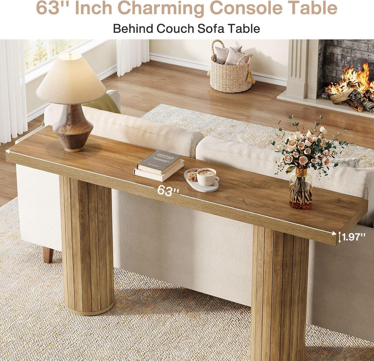 Stolik konsolowy 160 cm w stylu wiejskim