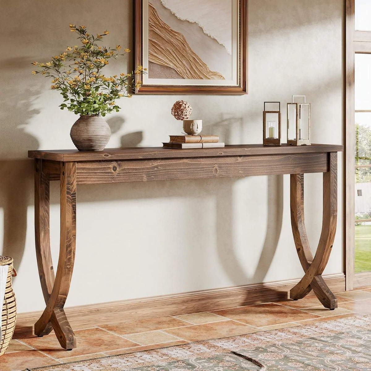 Konsoleta 160 cm z drewna litego w stylu rustykalnym