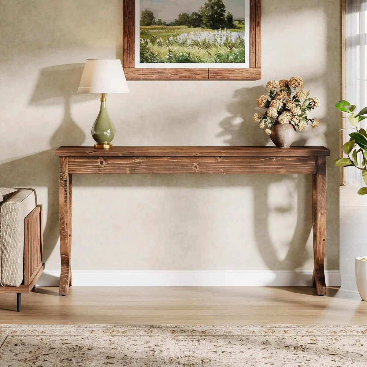 Konsoleta 160 cm z drewna litego w stylu rustykalnym
