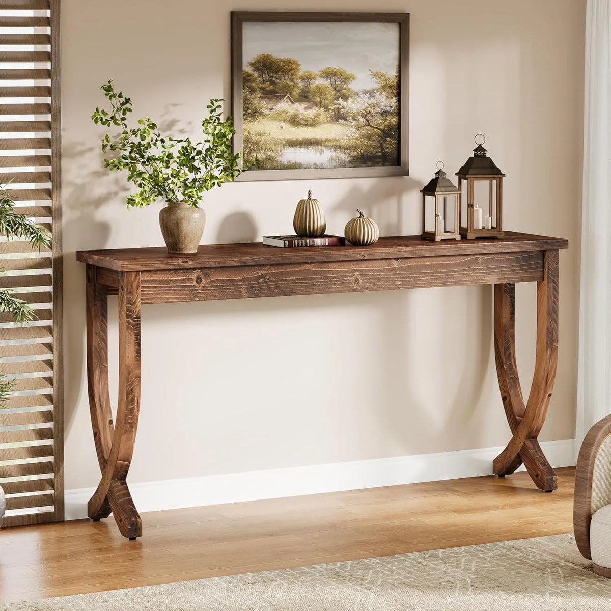 Konsoleta 160 cm z drewna litego w stylu rustykalnym