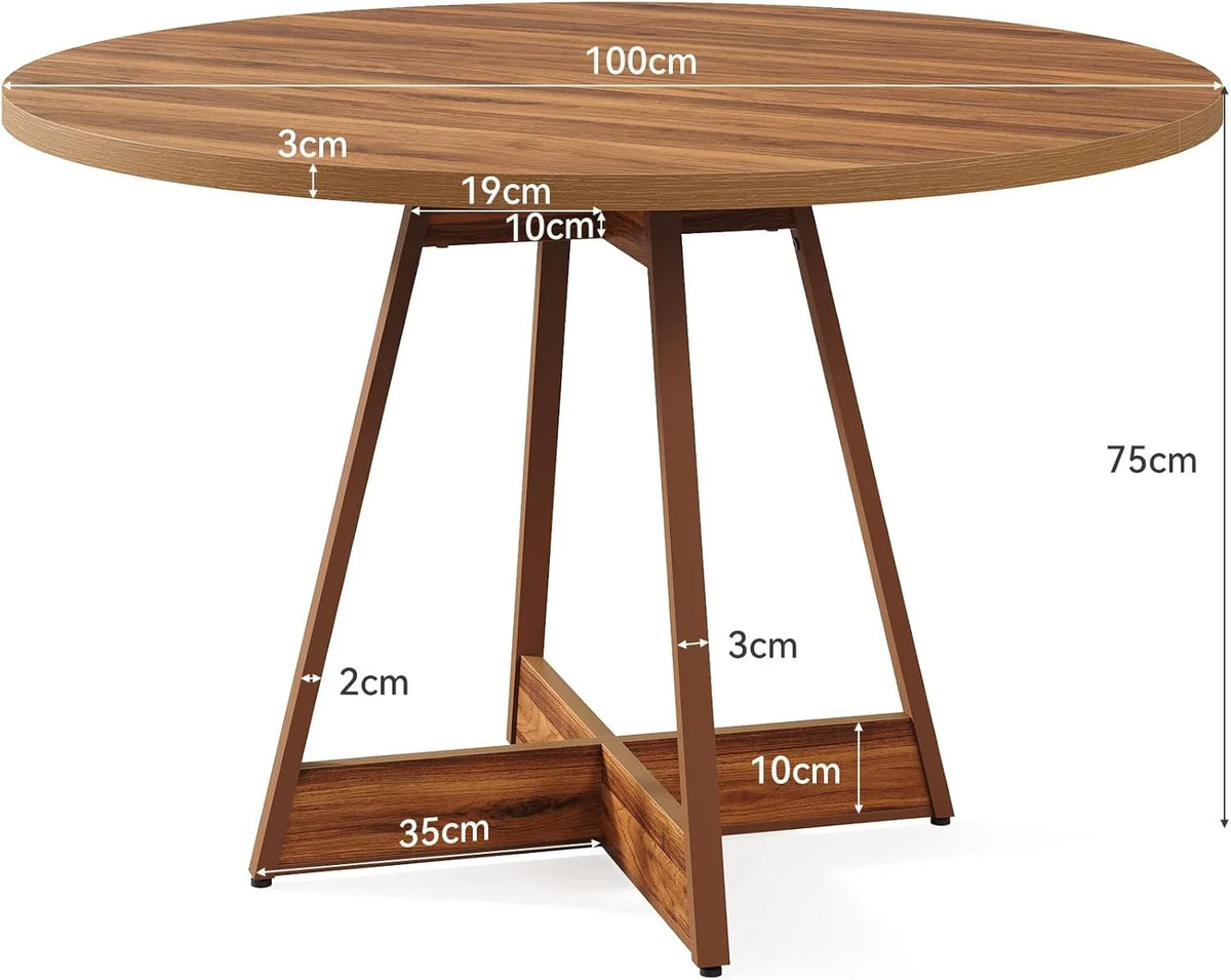Okrągły stół jadalny 100 cm, rustykalny, na 2–4 osoby