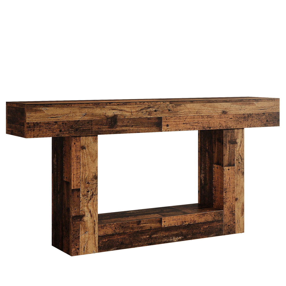Rustykalna konsola drewniana 160 cm w stylu wiejskim
