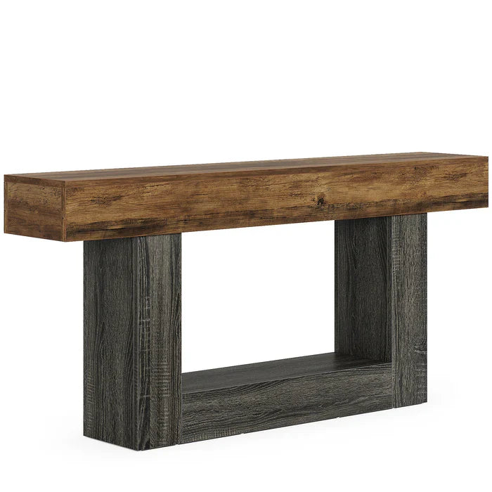 Rustykalna konsola drewniana 160 cm w stylu wiejskim