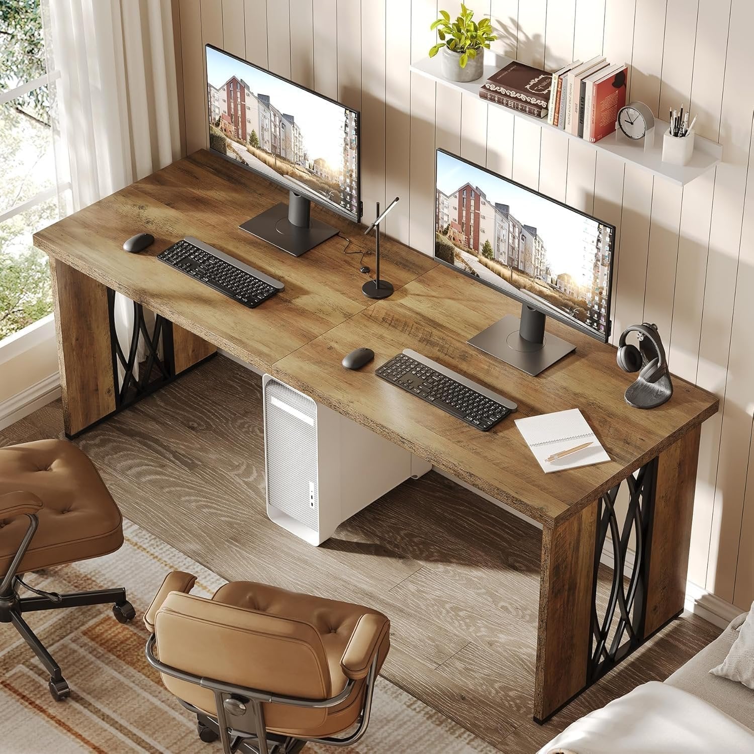 Podwójne biurko industrialne 200 cm