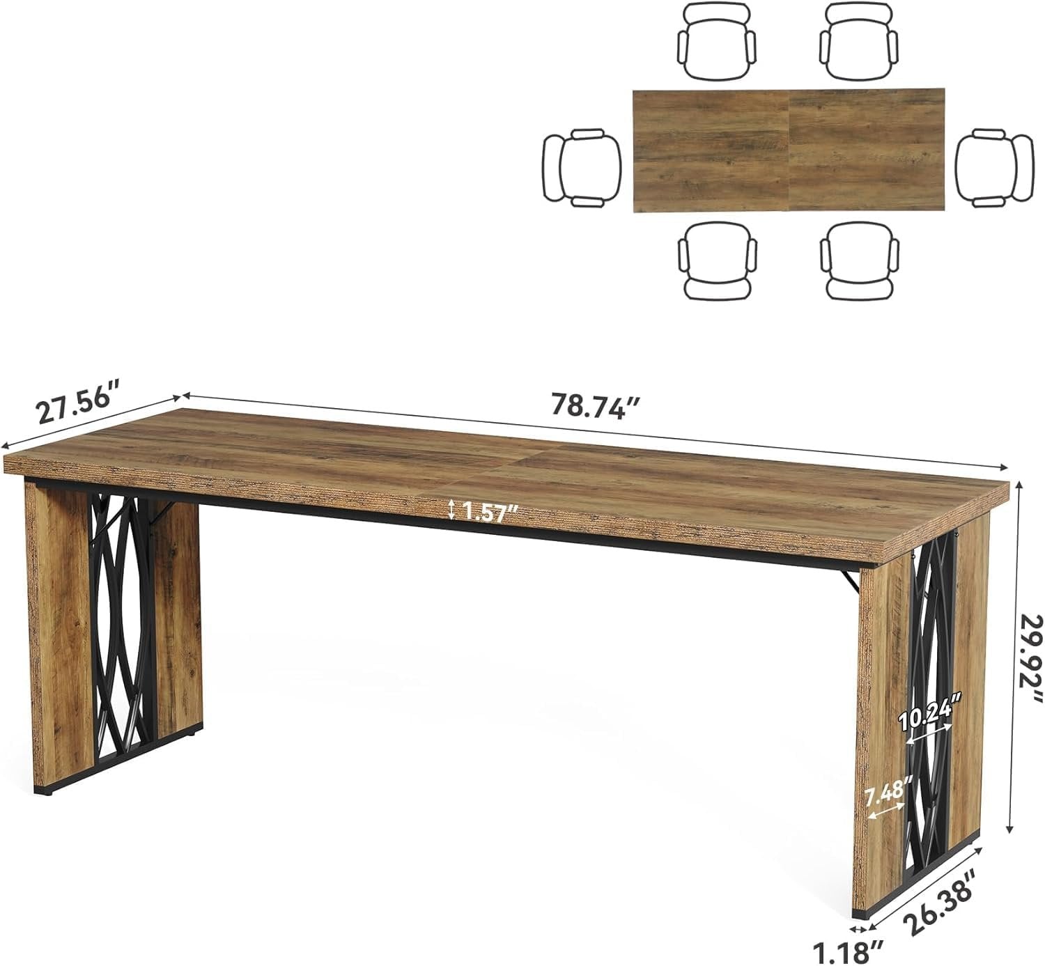 Podwójne biurko industrialne 200 cm