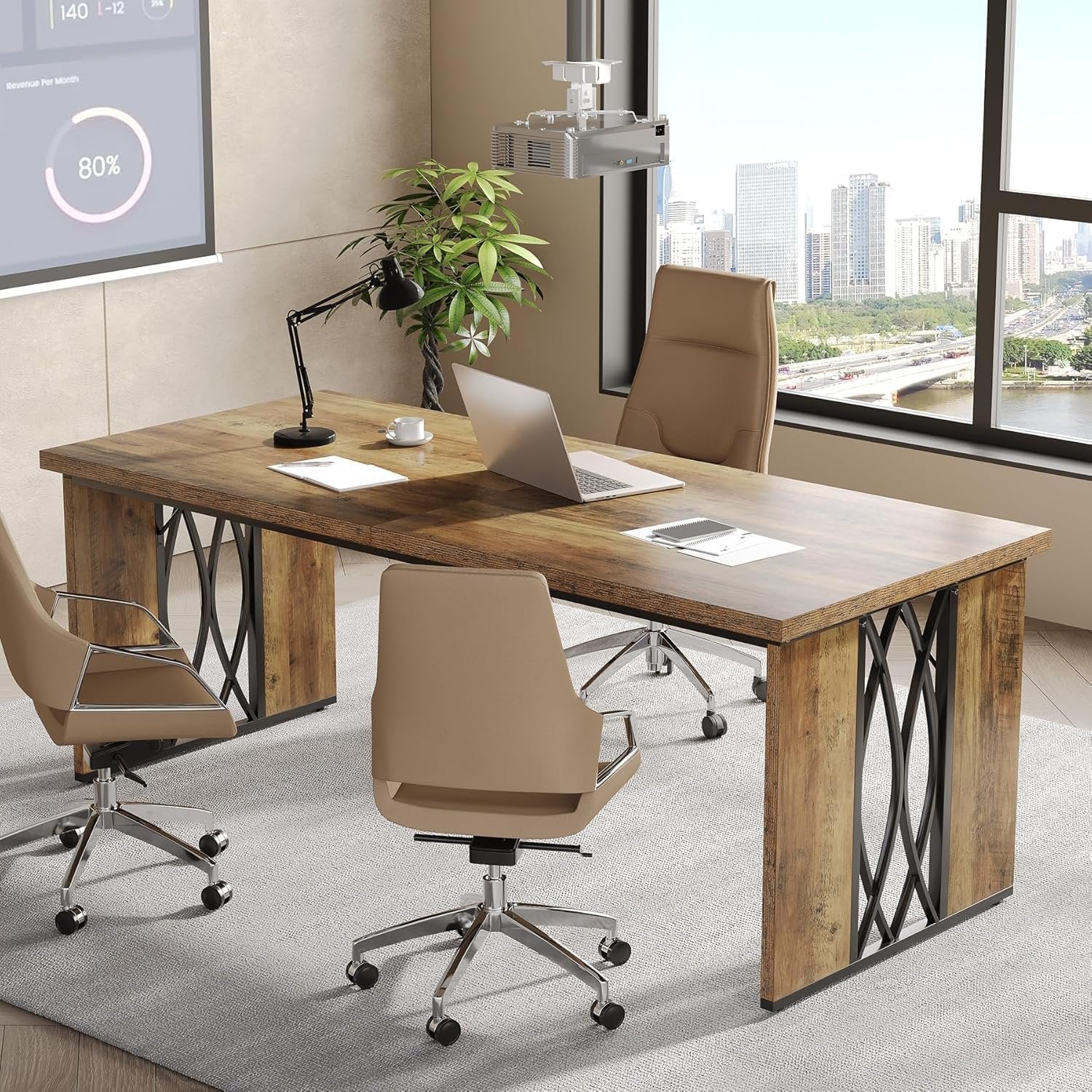 Podwójne biurko industrialne 200 cm