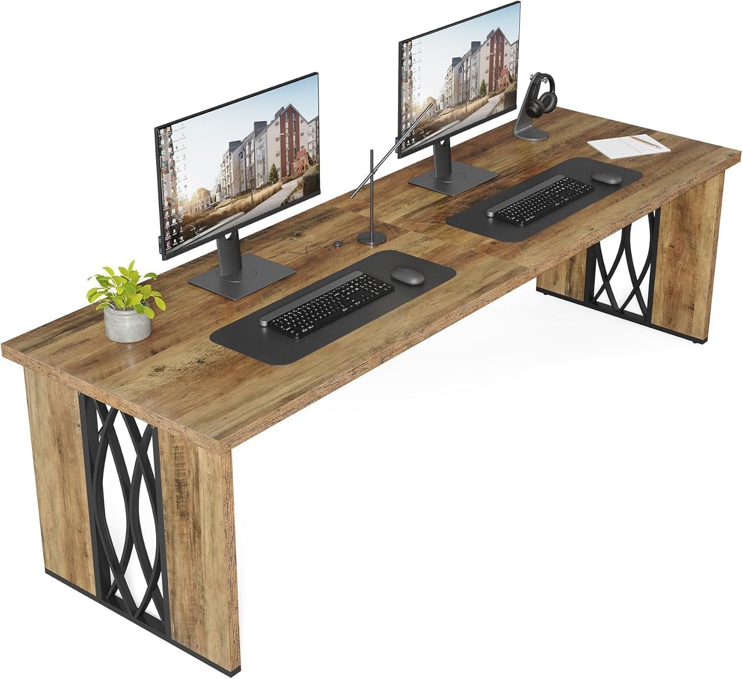 Podwójne biurko industrialne 200 cm