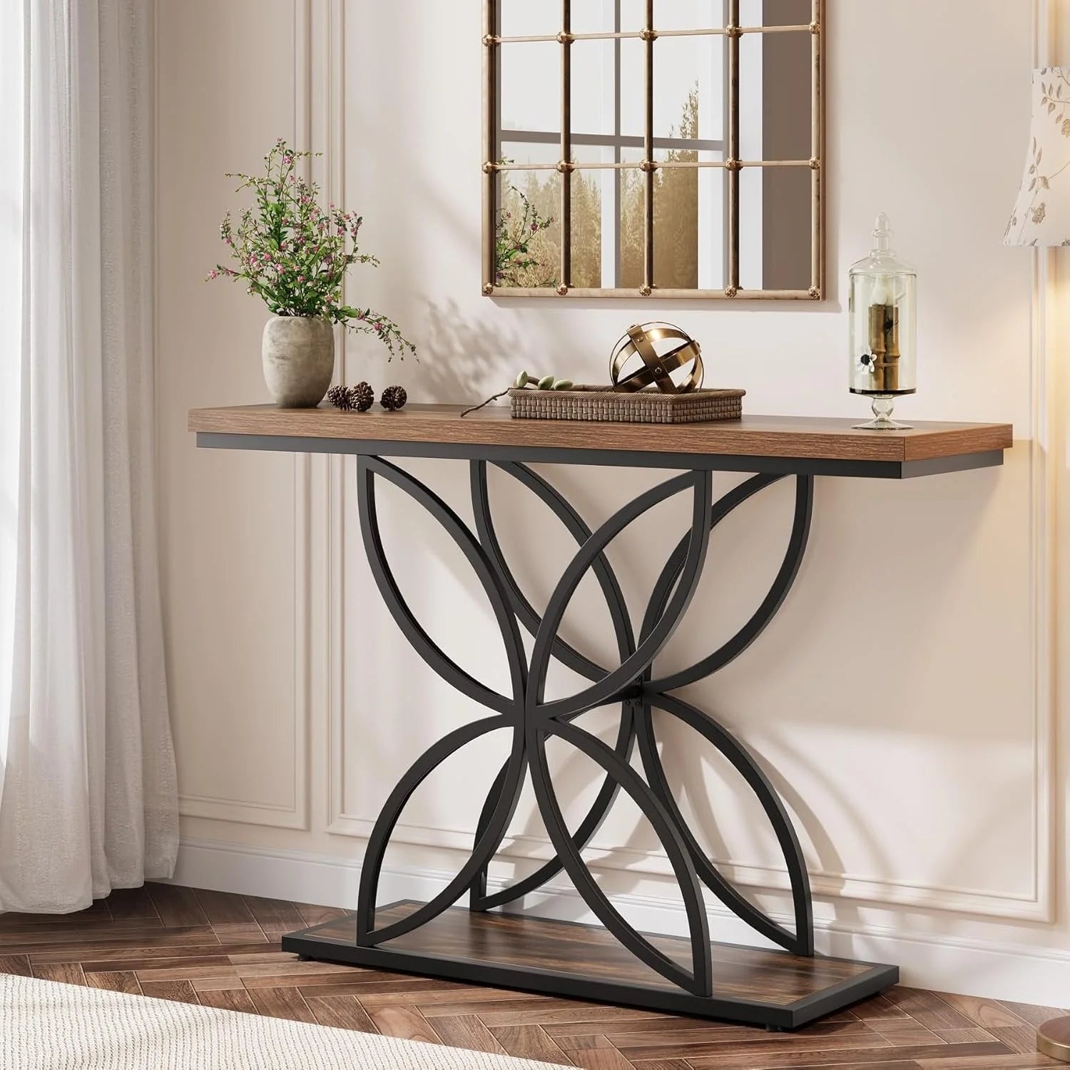 Konsola 120 cm z metalową podstawą motylową