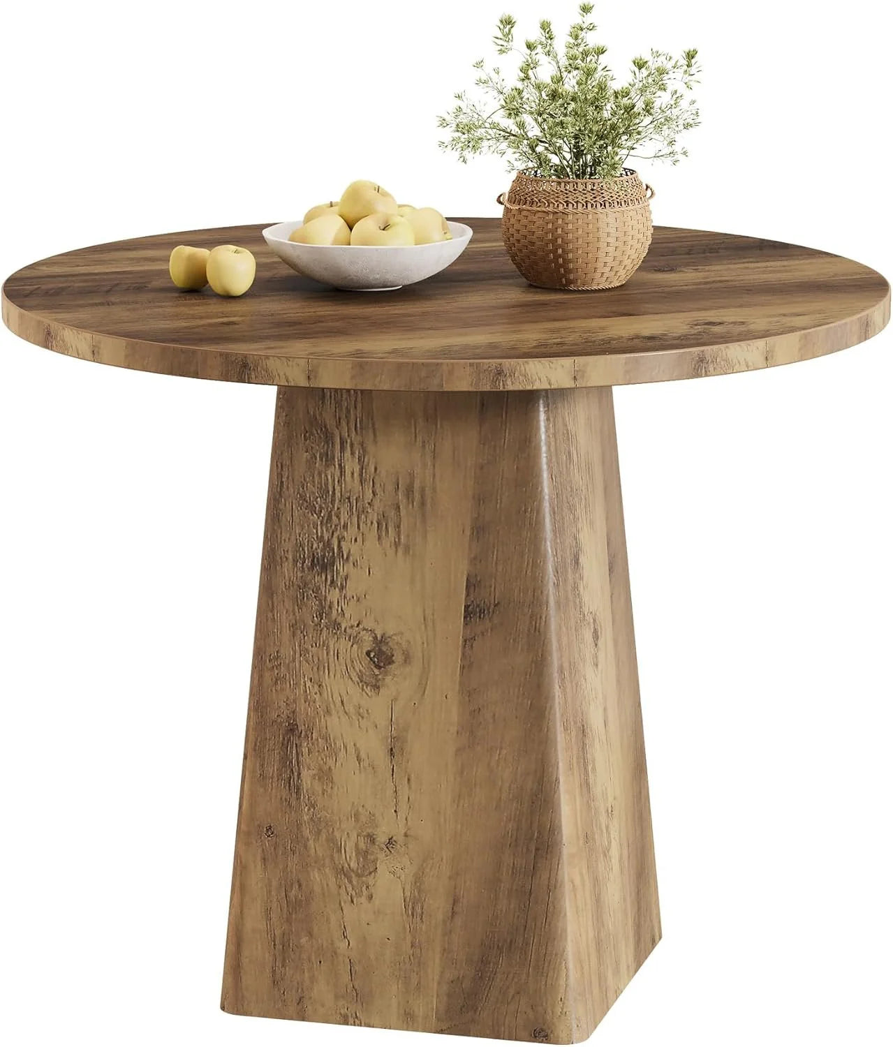 Okrągły stół kuchenny w stylu wiejskim 80 cm brązowy
