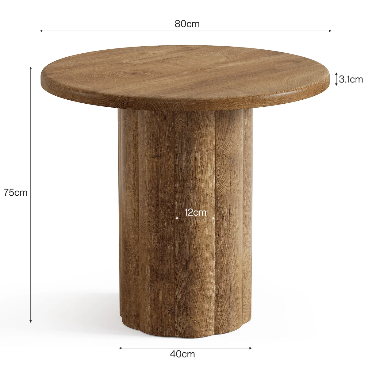 Okrągły stół konferencyjny 80 cm brązowy