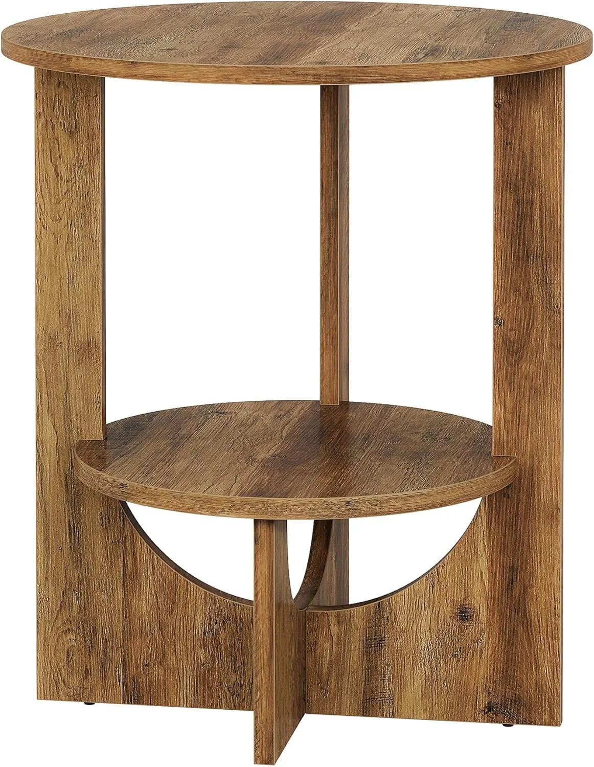 Okrągły stolik pomocniczy 2-piętrowy 50 cm brązowy