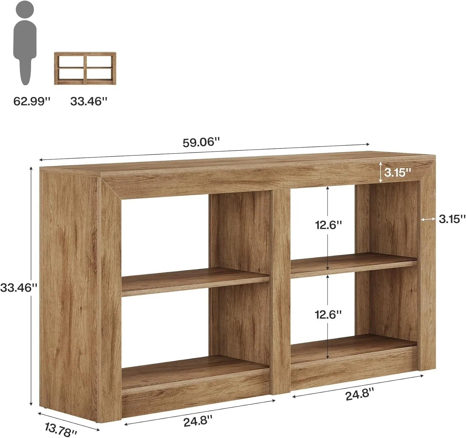 Stolik konsolowy angielski 150 cm, imitacja drewna dębu