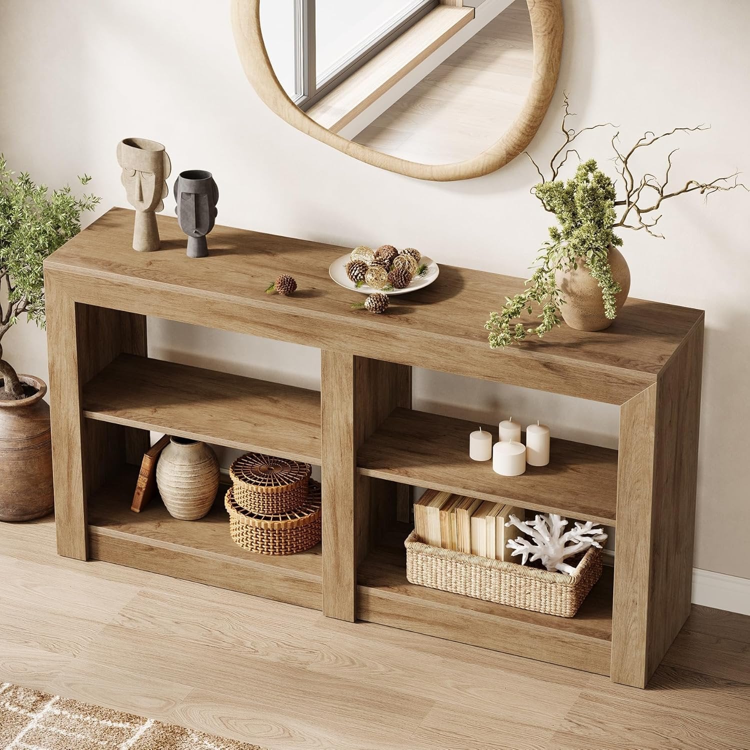 Stolik konsolowy angielski 150 cm, imitacja drewna dębu
