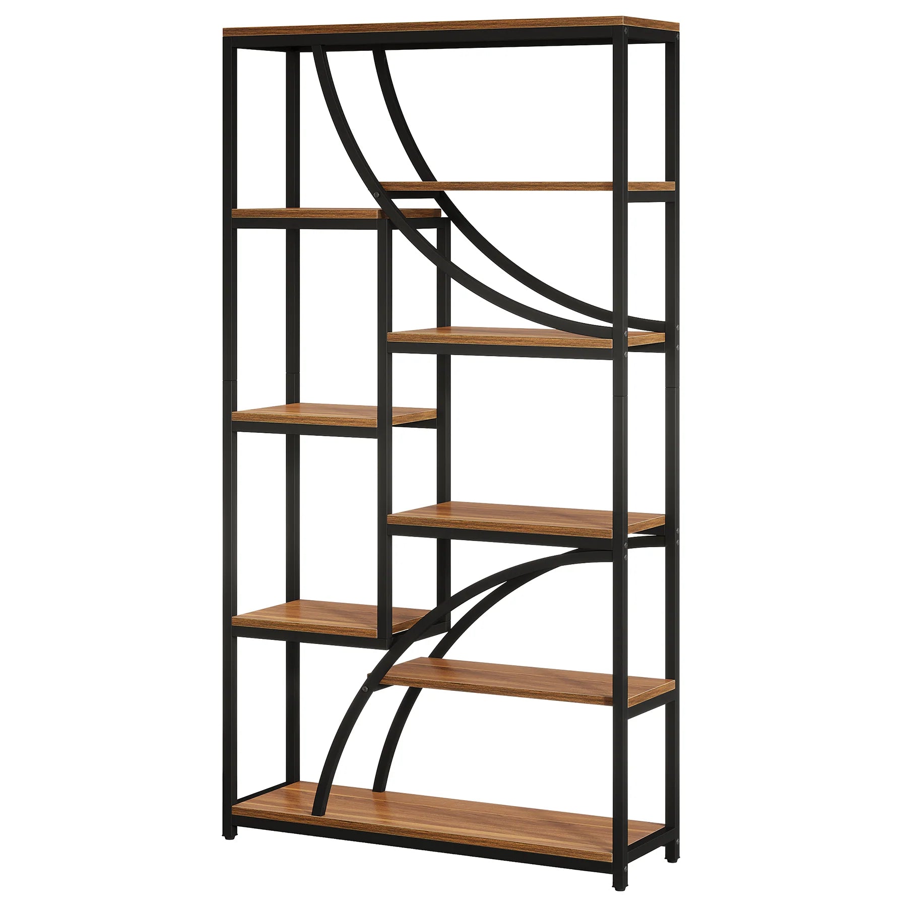 Regał industrialny 180 cm, 9-półkowy brązowo-czarny