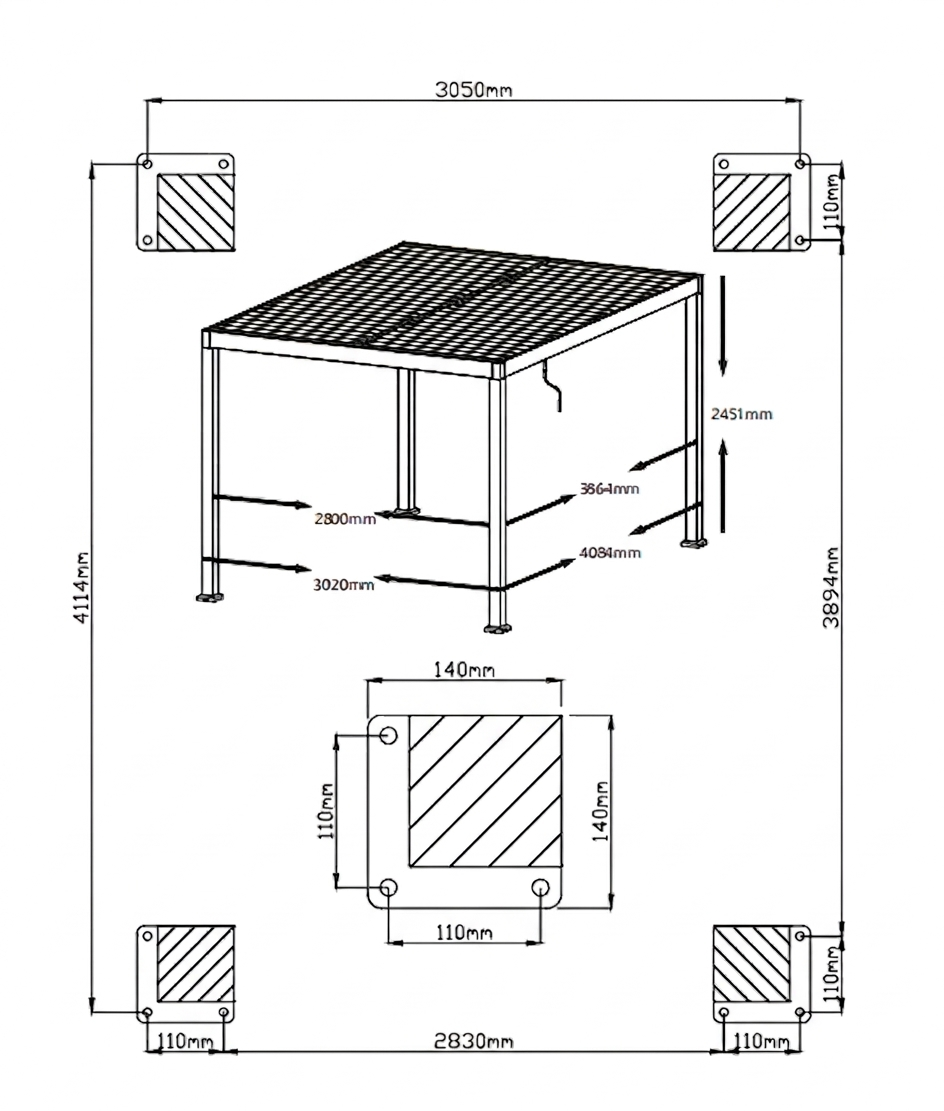 Aluminiowa Pergola Ogrodowa Premium 4x3 m z Ruchomym Dachem – Antracytowa