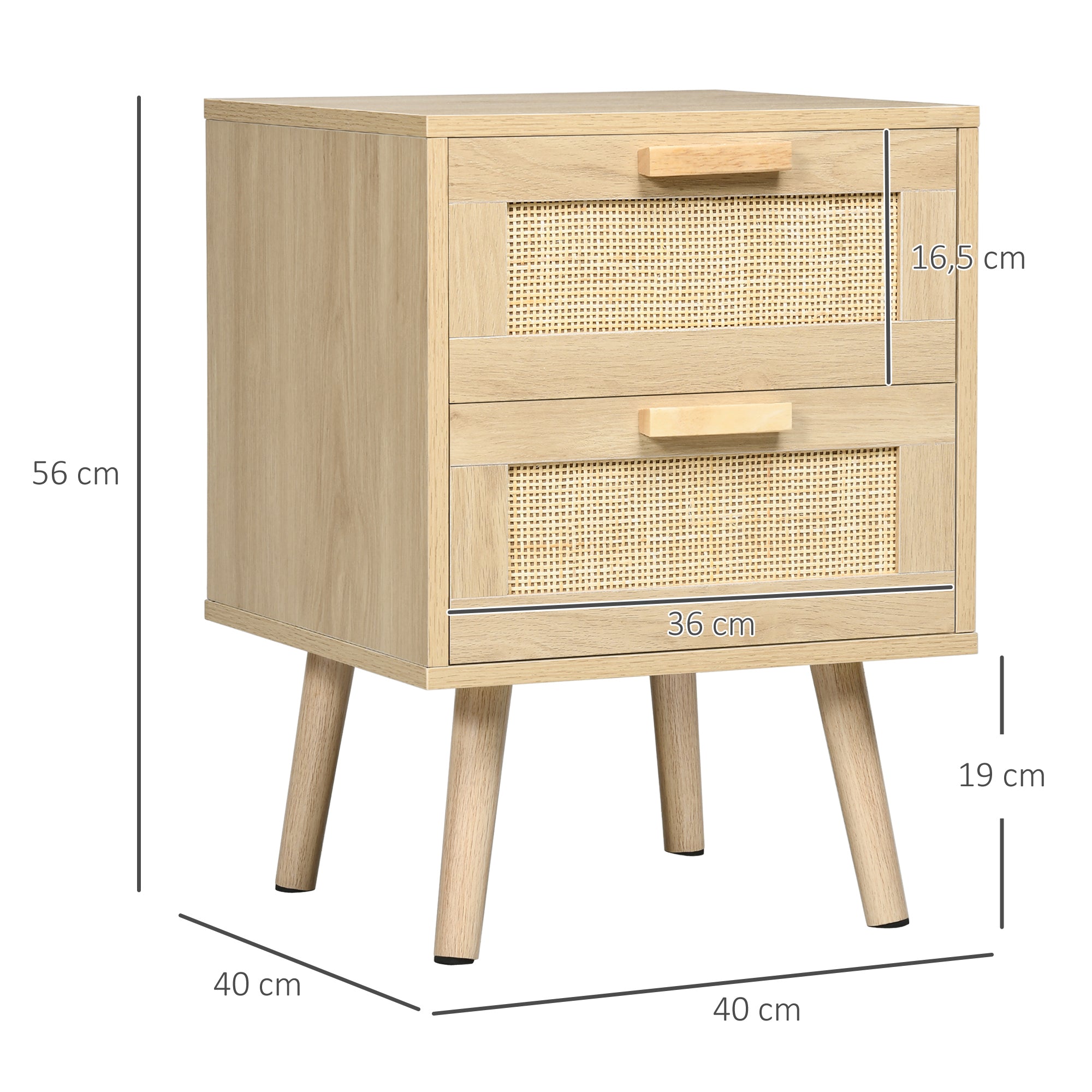 Zestaw 2 Stolików Nocnych w Stylu Boho